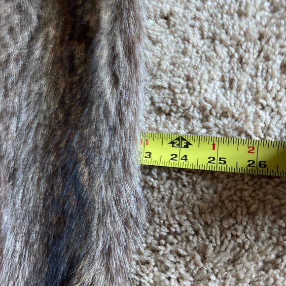 Stunning Vintage Real Fur Coat 2-Tone Size Large Mob Wife Luxury Winter - Picture 11 of 13